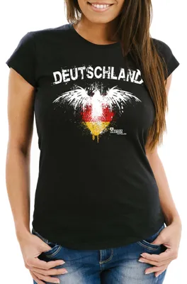 Produktbild von Damen T-Shirt Fanshirt Deutschland Adler Fußball WM Fußball-Sommer 2026 Slim Fit MoonWorks®