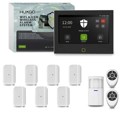 Produktbild von HUXGO Alarmanlage WLAN GSM 4G HXA700 7" 1 PIR + 7 Türsensor App Steuerung