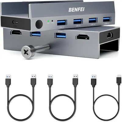 Obrázok produktu pre BENFEI KVM prepínače USB 3.0 HDMI KVM prepínač 8K 60Hz 4 porty USB