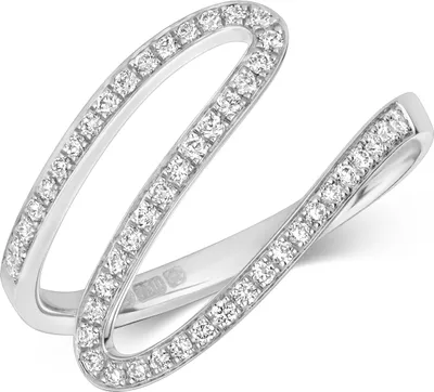 Produktbild von Funkelndes Feuer Stylischer 18 Karat (750) Weißgold Diamant Damenring Brillant-Schliff 0.21 Karat G - VS, 50 (15.9); TRS2125018KWRSK
