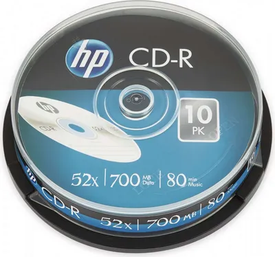 Produktbild von HP CD-R 80Min, 700MB, 52x, Cakebox, 10 CDs, Silver Surface
