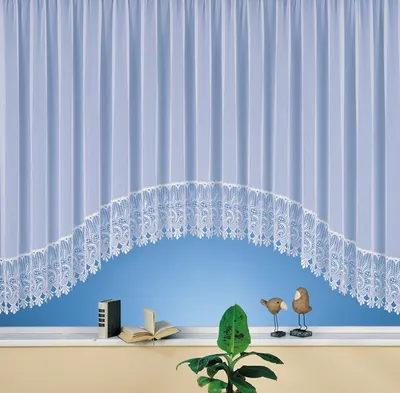 Produktbild von heimtexland ® Makramee Sockel Stores Gardinen Wunschmaß weiß Kräuselband Vorhang Macramée Borte Typ516 C-Bogen HxB 175x750 cm für Fensterbreite 190-240 cm