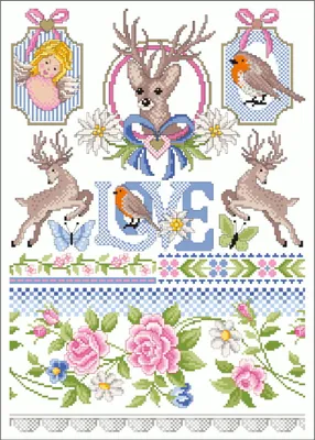 Produktbild von Lindner´s Kreuzstiche Zählmuster Vorlage "Romance", 020