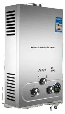 Produktbild von Durchlauferhitzer für Propangas, mehrere Ausgabemöglichkeiten, Edelstahlkonstruktion, 12L 24KW