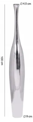Produktbild von FineBuy Deko-Vase 100 cm Design Aluminium-Dekoration Wohndeko modern Blumenvase Farbe silber Tischdeko Designvase Tischvase