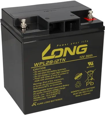 Zdjęcie produktu dla Akumulator Kung Long 12V 28Ah Akumulator ołowiowo-żelowy WPL28-12TN Longlife