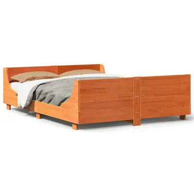 Produktbild von vidaXL Massivholzbett ohne Matratze Wachsbraun 160x200 Kiefernholz