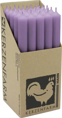 A box of purple candles.