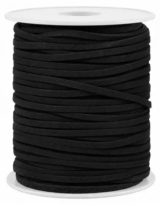 Produktbild von Lederband - 45 m x 3 mm - Flache Velourslederschnur - Wildlederoptik