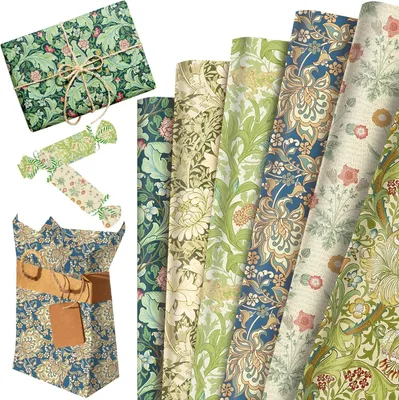 Imagen del producto de Papel de regalo con estampado floral, 12 hojas, 51 x 68 cm, para envolver regalos
