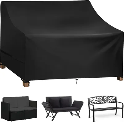Produktbild von Gartenbankabdeckung 3 Sitzer - Wasserfest und UV Beständig - 1 Stück - Schwarz - 600D Oxford
