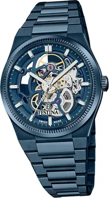 Produktbild von Festina Herrenuhr Swiss Made Armbanduhr Edelstahl blau D2UF20071/1