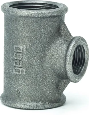 Produktbild von Temperguss T-Stück 1/2 bis 1 1/4 Zoll Abzweig reduziert Fitting schwarz