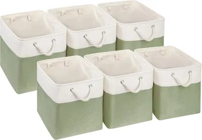 Produktbild von Aufbewahrungsboxen 33x38x33 cm, 6er-Set, grün und weiß, für Kleidung