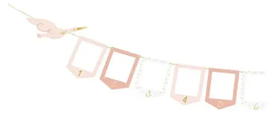 Produktbild von Fotogirlande Banner aus Papier Storch 15x300cm rosa gold