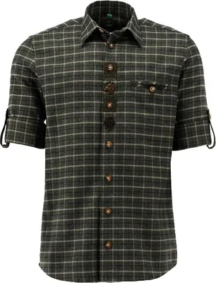 Produktbild von OS Trachten Hemd 1/1 Arm Regular Fit Herren (Trachtengrün) Größe 41/42