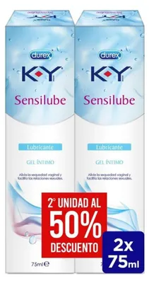 Imagen del producto de DUREX - Lubricante Base Agua Duplo KY Sensilub 75ml