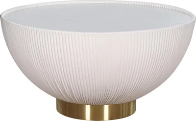Obrázek produktu pro Konferenční stolek FURNLUX Modig Marble White And Cream White And Gold 70 cm / Hlavní barva: bílá / Rozměry: 70 x 36 x 70 cm