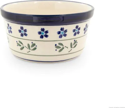 Produktbild von Original Bunzlauer Keramik Dessertschale Ø12,5cm Creme Brulee Soufflee-Förmchen Ragout fin Dip Schale Würzfleisch Auflaufform-Schälchen mit 400 ml für Desserts, Muffins, Pasteten im Design 163a