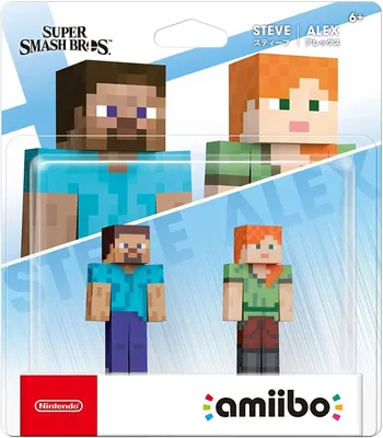 Produktbild von amiibo Minecraft  Steve & Alex Nintendo  - Super Smash Bros. Collection, Standard, Unabhängig, Spielfigur, Abenteuer, 38105