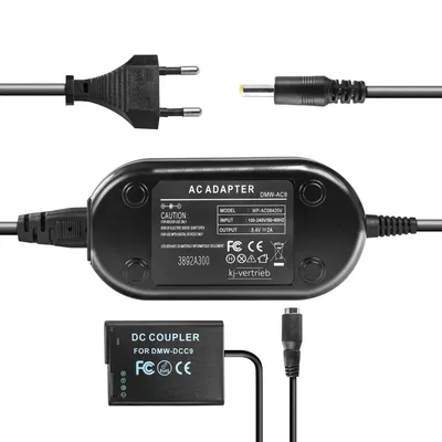 Netzteil mit Akkuadapter fuer Panasonic Lumix DMC-GF2 DMC-G5 DMC-G3 - ersetzt DMW-DCC9E DMW-AC8EG