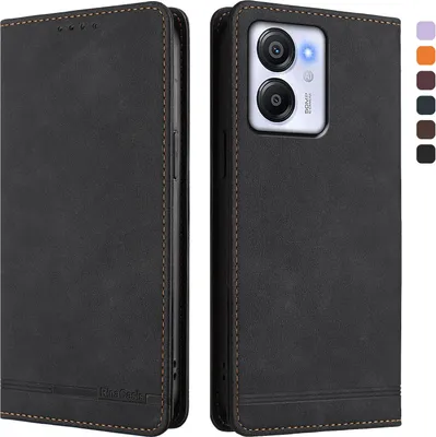 Obrázek produktu pro Pouzdro pro Blackview Color 8 / Oscal Modern 8, retroPolyuretankožené flip pouzdro s stojánkem a přihrádkami na karty Černý