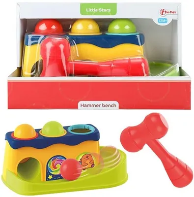 Produktbild von Toi-Toys - LITTLE STARS Hammerbank mit 3 Rasselkugeln