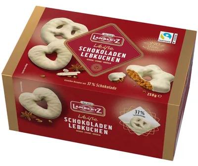 Produktbild von Lambertz Schokoladen Lebkuchen Weiße Schokolade 250g