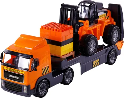 Image de Cavallino - Camion avec remorque et chariot élévateur, échelle 1:16