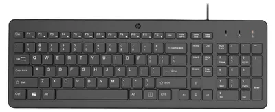Produktbild von HP 150 Kabelgebundene Tastatur, Volle Größe (100%), Kabelgebunden, USB, Schwarz