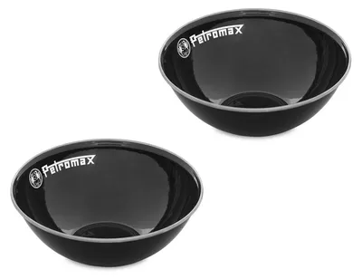 Productafbeelding van Kom - Emaille - 1000 ml - Set van 2 - Zwart