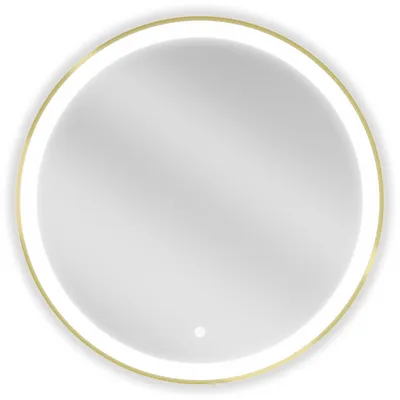 Zdjęcie produktu dla Mexen Esso lustro łazienkowe podświetlane, okragłe 70 cm, LED 6000K, antypara, rama złota - 9825-070-070-611-50