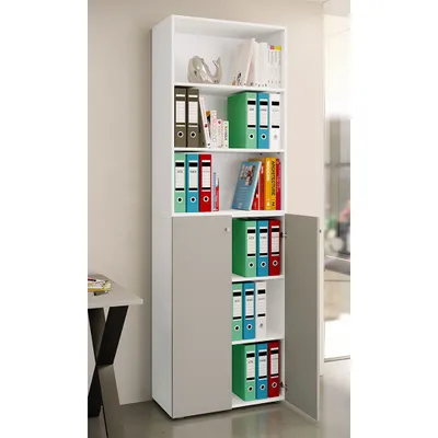 Produktbild von VCM Büroschrank mit 6 Fächern | Büroregal | moderner Aktenschrank mit Drehtüren | Maße ca. H. 220 x B. 70 x T. 40cm – Lona 6-Fach