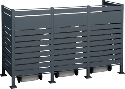 Obrázek produktu pro Westmann kovový kryt na odpadkový koš Planum 3x240 L antracit 250x90x150 cm