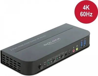 Obrázok produktu pre Delock HDMI KVM prepínač 4K 60 Hz s USB 3.0 a zvukom
