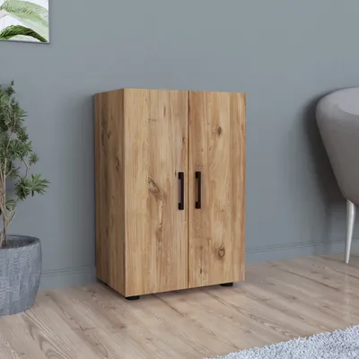 Produktbild von Beistellschrank 'Åsnes' 74x49x32cm mit 2 Ablagefächern Eiche