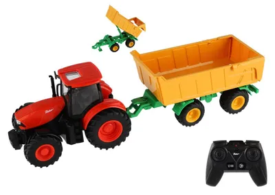 Image de Tracteur Zetor RC avec remorque en plastique, 42 cm, 2,4 GHz, pack rechargeable + batterie avec effets sonores, dans sa boîte