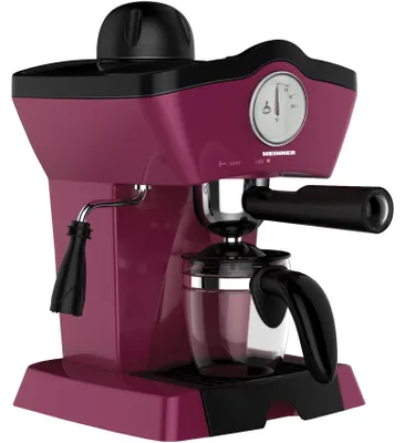 Obrázek produktu pro Heinner HEM-200BG, Espresso kávovar, 0,25 l, Mletá káva, 800 W, Burgundsko