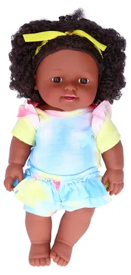 Produktbild von 12 Zoll schöne simulierte schwarze Mädchenpuppe afrikanisches Baby Kind Rollenspiel Spielzeug GeburtstagsgeschenkQ12-080C