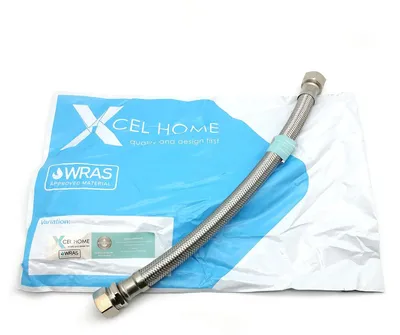 Zdjęcie produktu dla Elastyczny wąż łączący, średnica 15 mm, kompresja do 0,5 cala (BSP), długość 300 mm, do instalacji sanitarnych