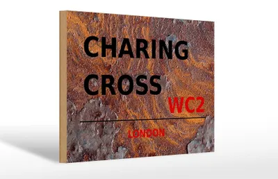Produktbild von Holzschild London 30x20cm Charing Cross WC2