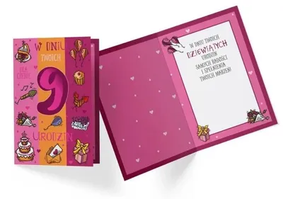 Produktbild von Karte PR-333 9. Geburtstag – Mädchen – Kukartka