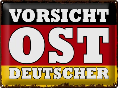 Produktbild von Blechschild Flagge Vorsicht Ost Deutscher, 40 x 30 cm, Blechschilder Fahne Nationalität