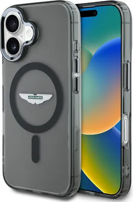 Image de Aston Martin iPhone 16 Coque arrière - Magsafe - IML Frosted Effect - Noir