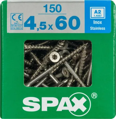 Produktbild von SPAX 4197000450606, Schraube, Edelstahl, Holz, Flachkopf, Torx, Edelstahl