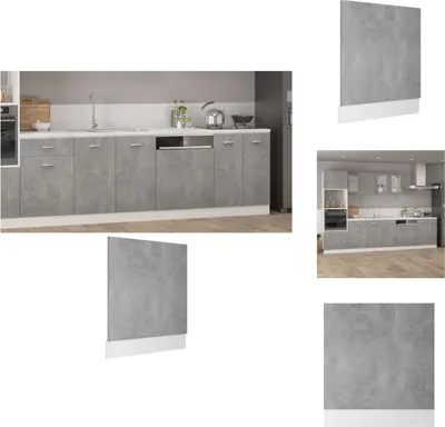 Produktbild von vidaXL Geschirrspülerblende Betongrau 59,5x3x67 cm Holzwerkstoff - Küchenschränke
