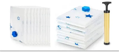 Vakuum-Aufbewahrungsbeutel 9er-Pack mit Handpumpe