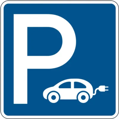 Produktbild von Dreifke® Parkplatzschild, Elektrofahrzeuge, 600 x 600 mm, Aluminium, Aluverbu...
