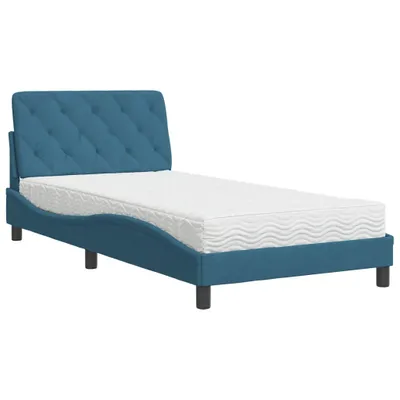 Immagine prodotto di Letto con Materasso Blu 100x200 cm in Velluto