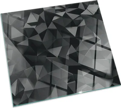 A glass floor plate with a geometric pattern, presented on a white background.